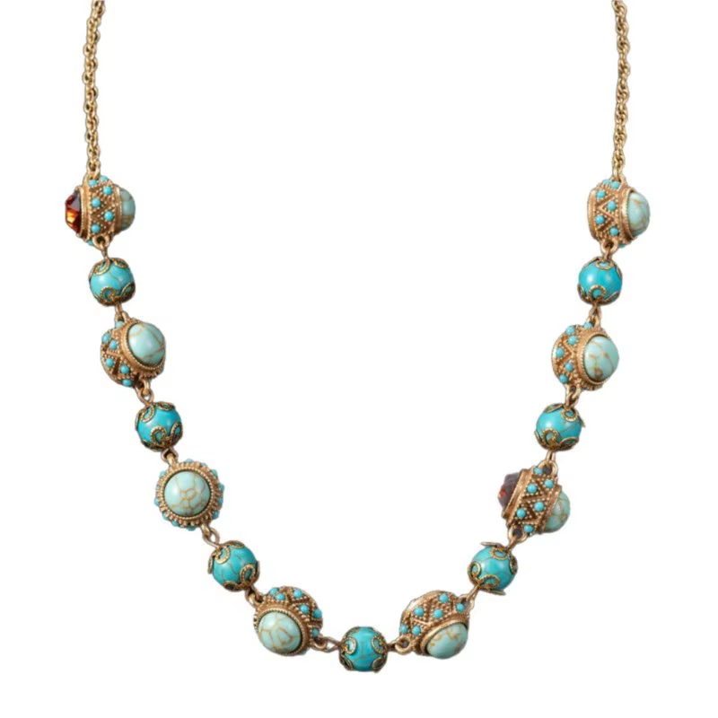 Collier en zirconium turquoise KEQIU