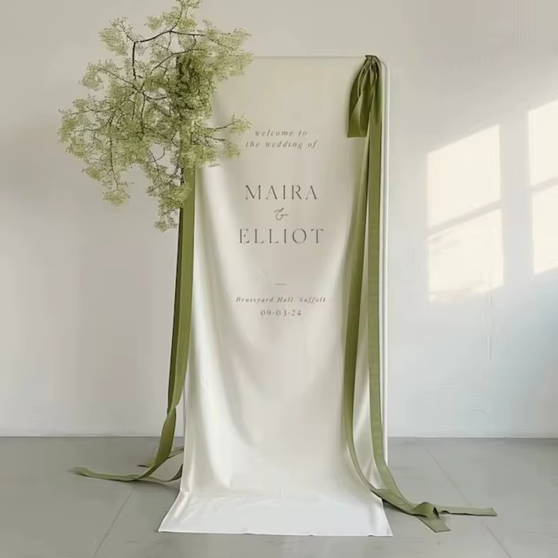 Tissus de mariage signes de bienvenue bannières