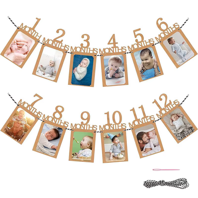 Banderole avec photo pour anniversaire de bébé