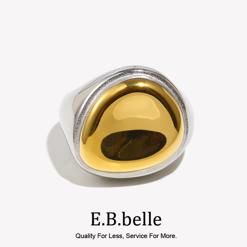 E.B.belle – bague géométrique irrégulière Double couleur