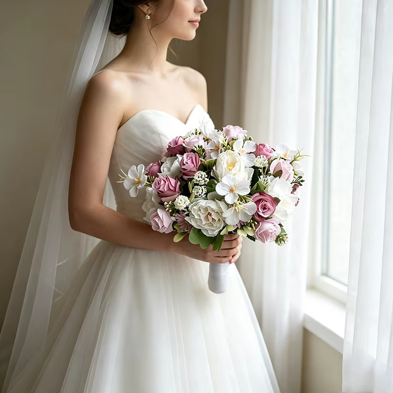 Bouquet de mariée, accessoires de mariage