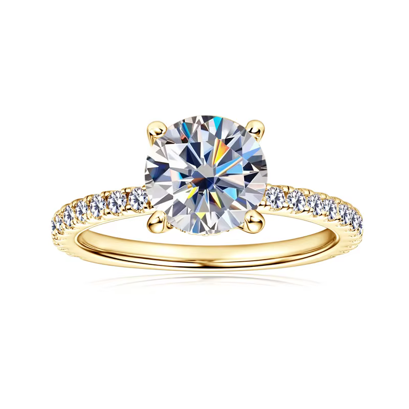 IOGOU-Bague de fiançailles Moissanite 2CT pour femme, matiques en argent regardé 925, bijoux de doigt de promesse, diamant étincelant de laboratoire, 8mm