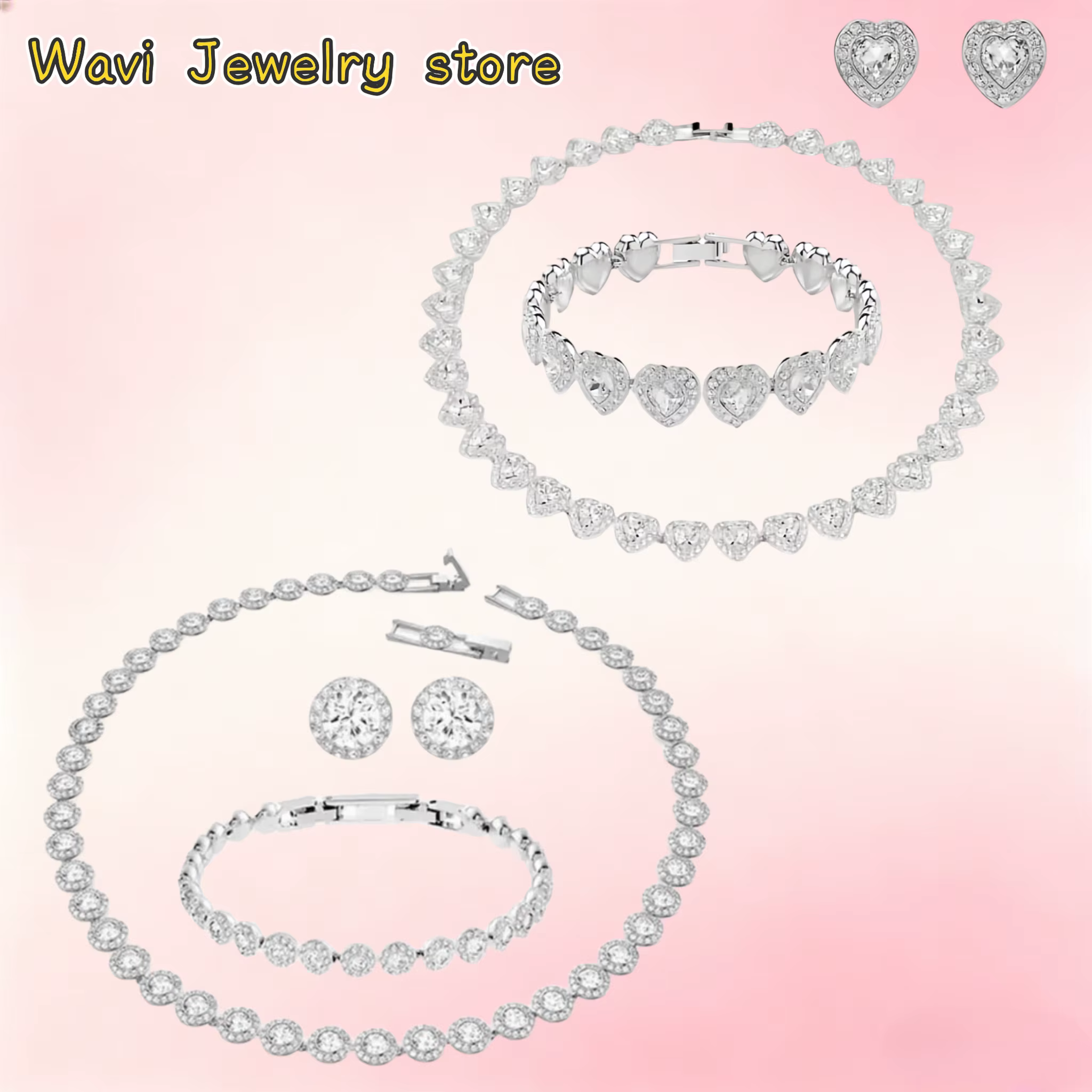 Collier et boucles d'oreilles de la série ronde haut de gamme