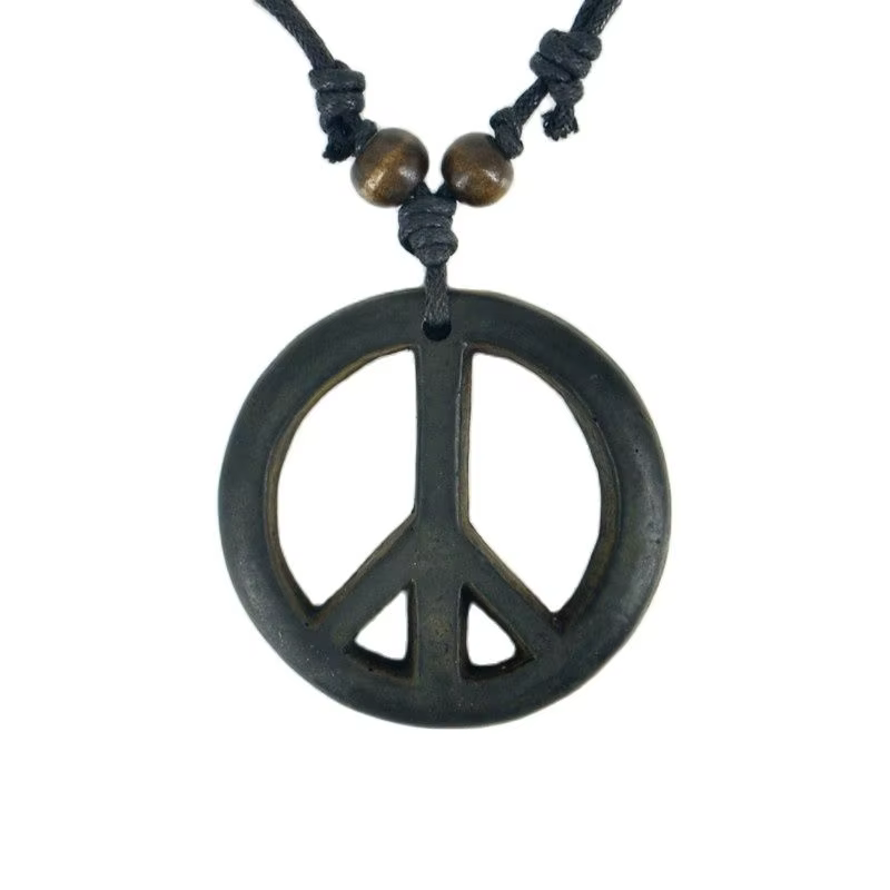 Signe de paix Sophia Collier pendentif en résine Carimplantée, Amulette, Cadeau porte-bonheur, Bijoux fantaisie tribaux