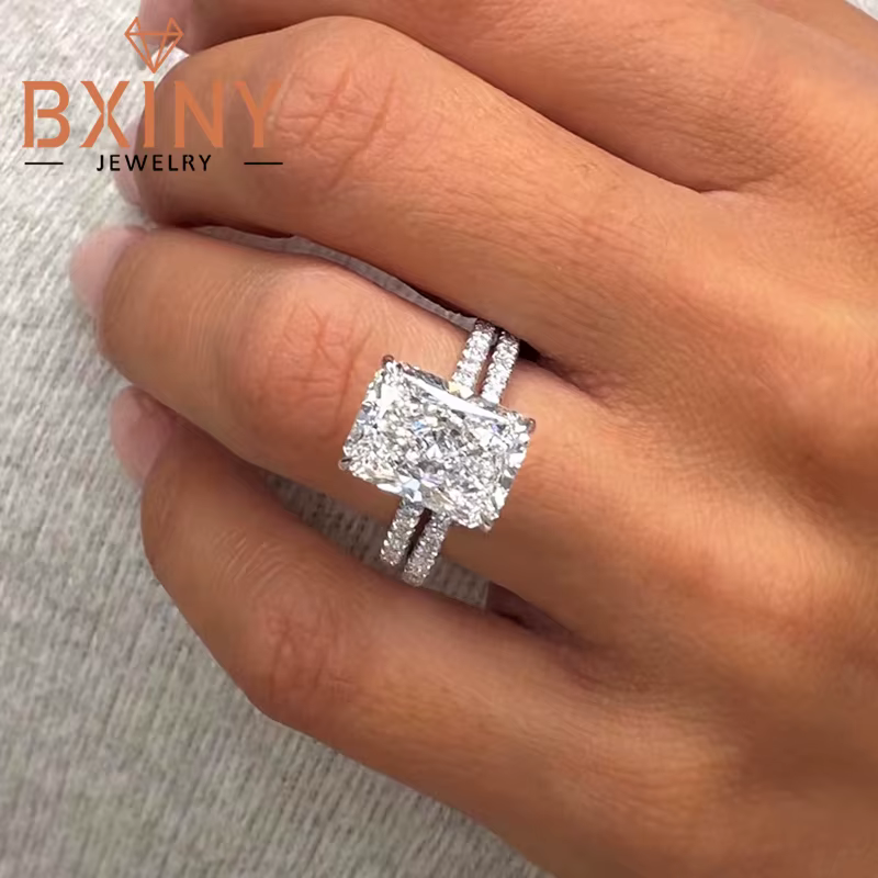 Parures de bagues en moissanite complète BXINY