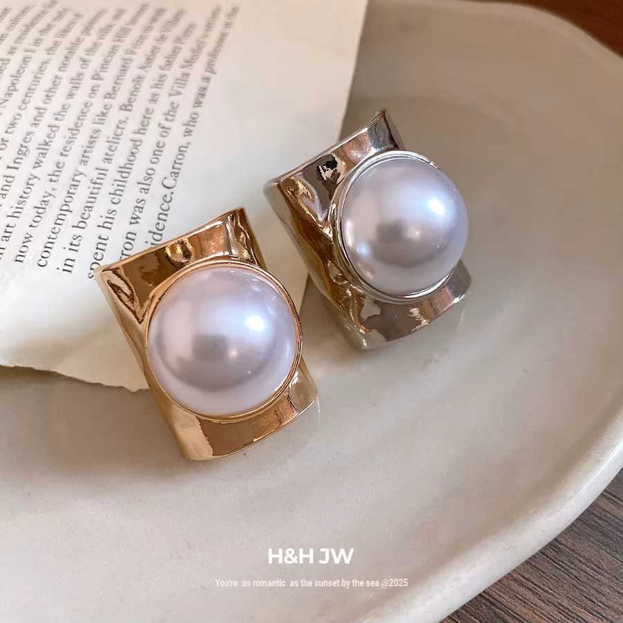Bague réglable en perle ronde, bijoux de luxe minimalistes pour les doigts