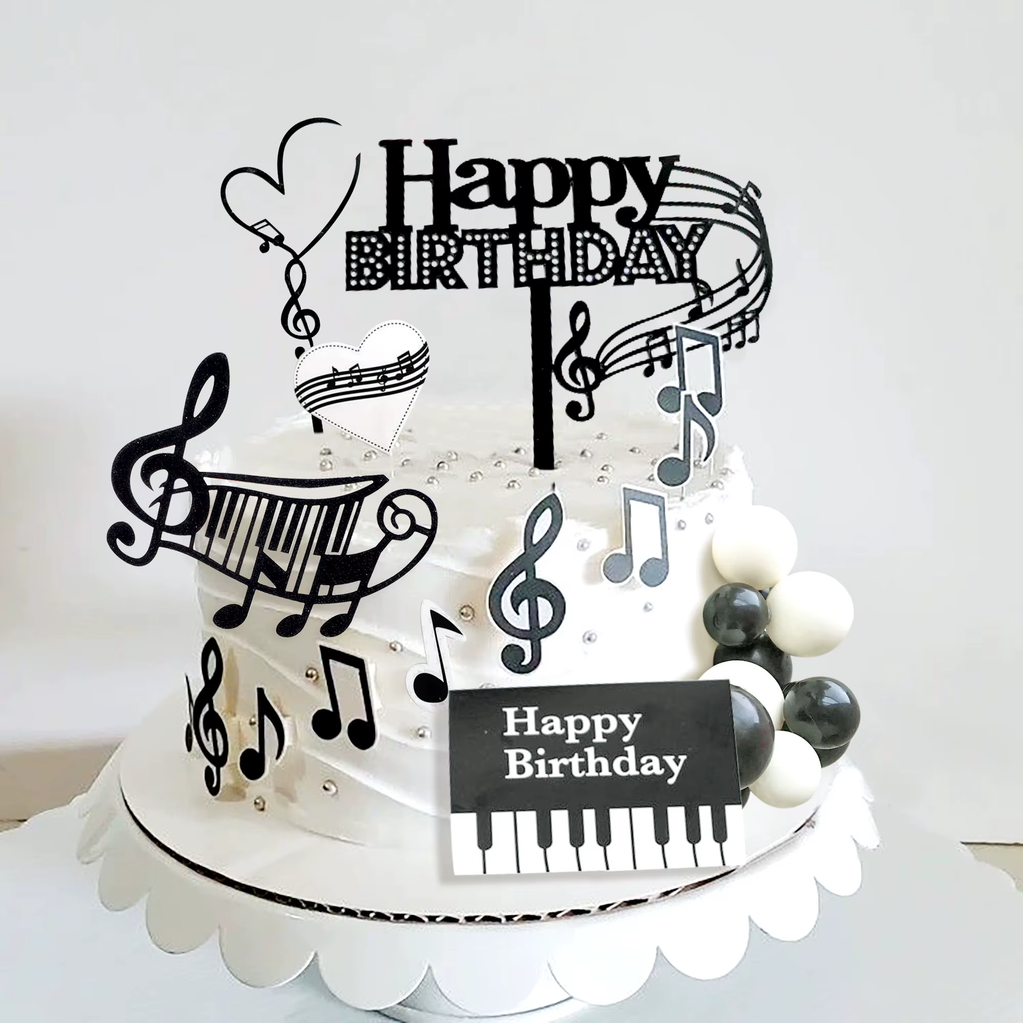 Boule Disco musique gâteau Topper guitare