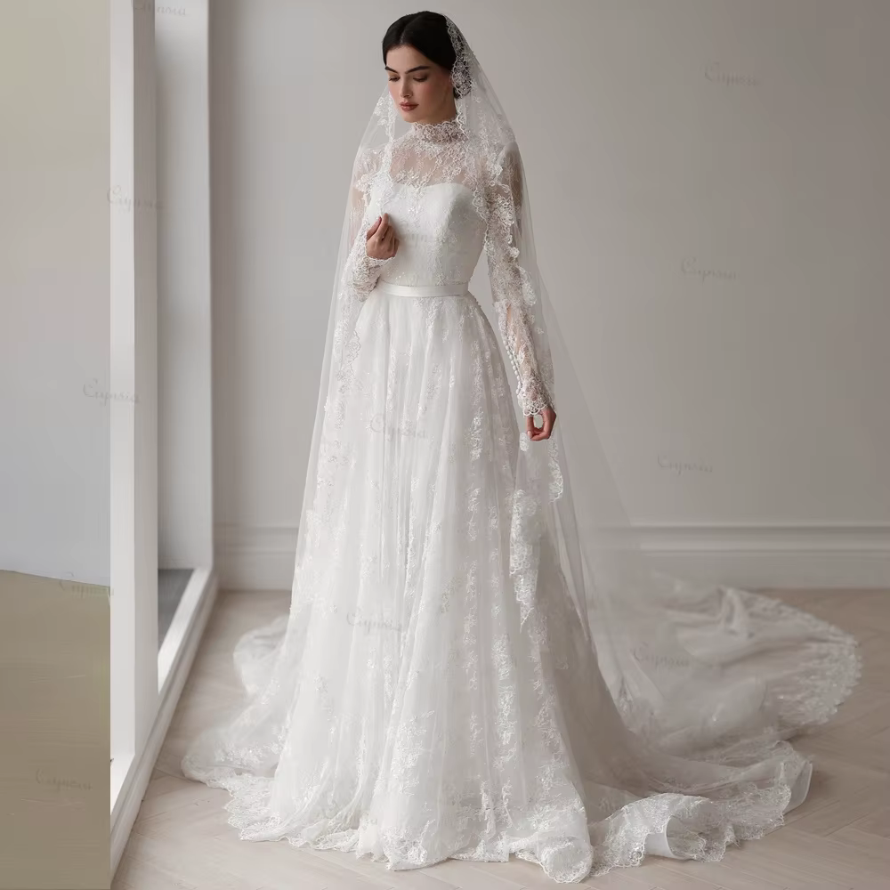 Robes de mariée en dentelle française Ciynsia pour les mariées 2026