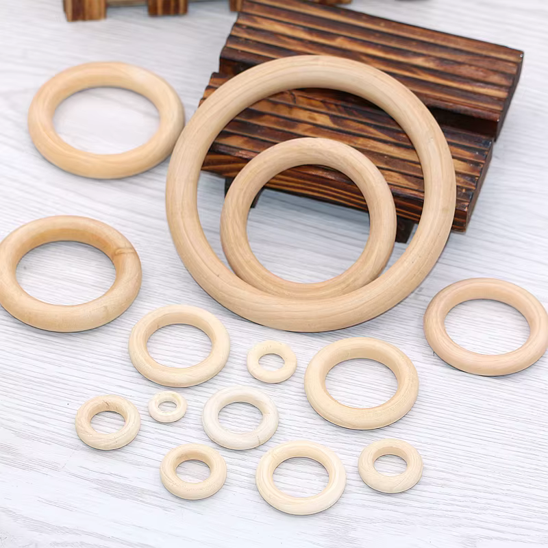 Cerceaux Circulaires en Bois Naturel, 25-80mm, Grands Anneaux pour Artisanat, Bricolage, Fournitures pour la Maison et la Décoration, Accessoires en Macramé