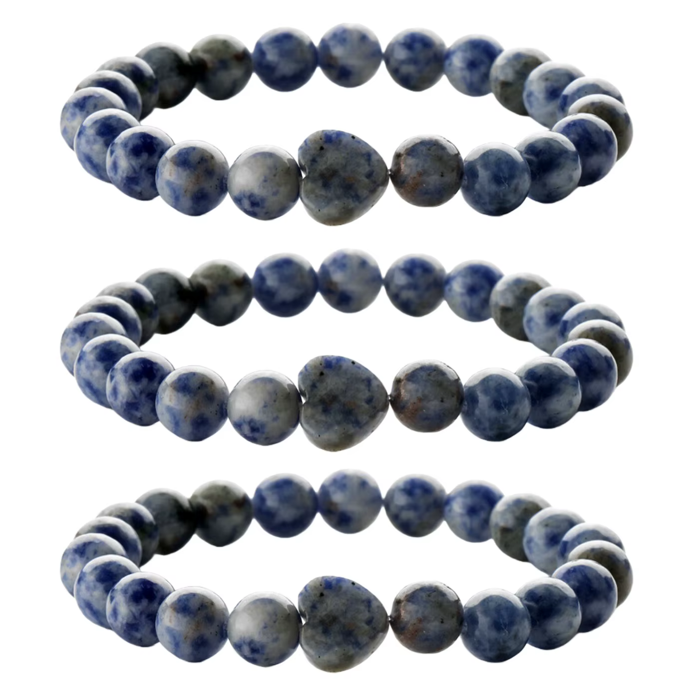 Breloque en forme de cœur en Sodalite de 10mm