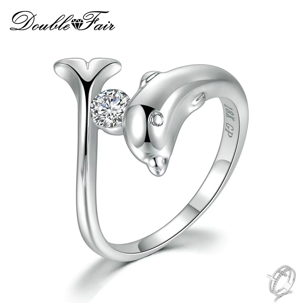 Bague en forme de dauphin Double