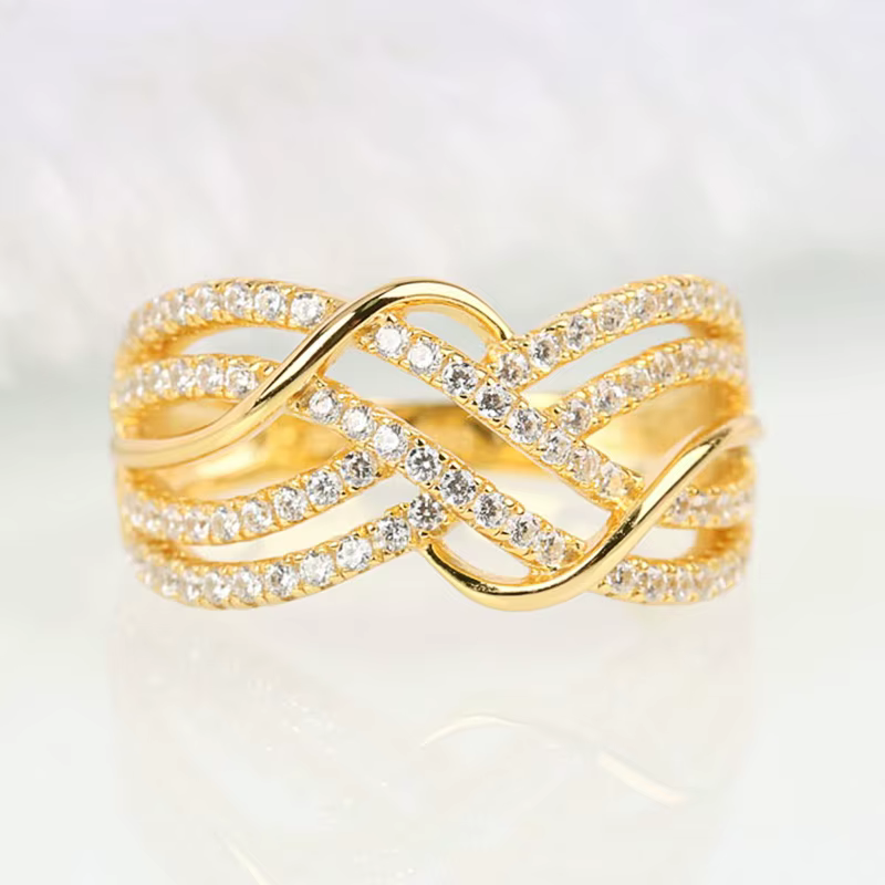 Huitan – bagues croisées tendance pour femmes