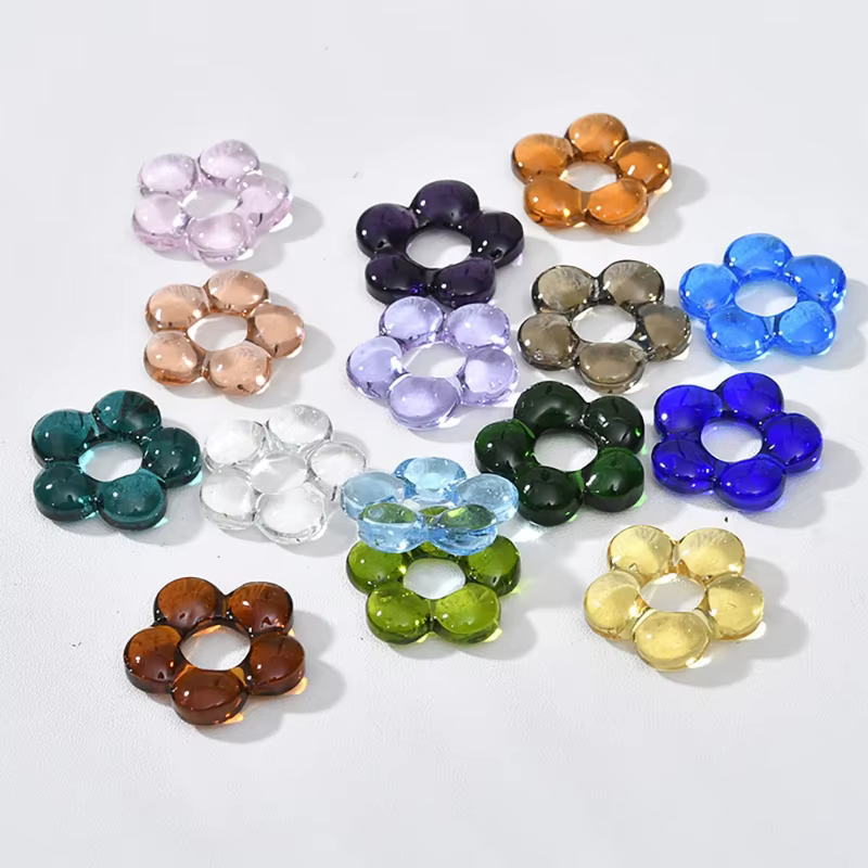Vitrail Pendentifs À Breloque Creux Cinq Pétale Fleur Pendentif Bijoux BRICOLAGE Accessoires