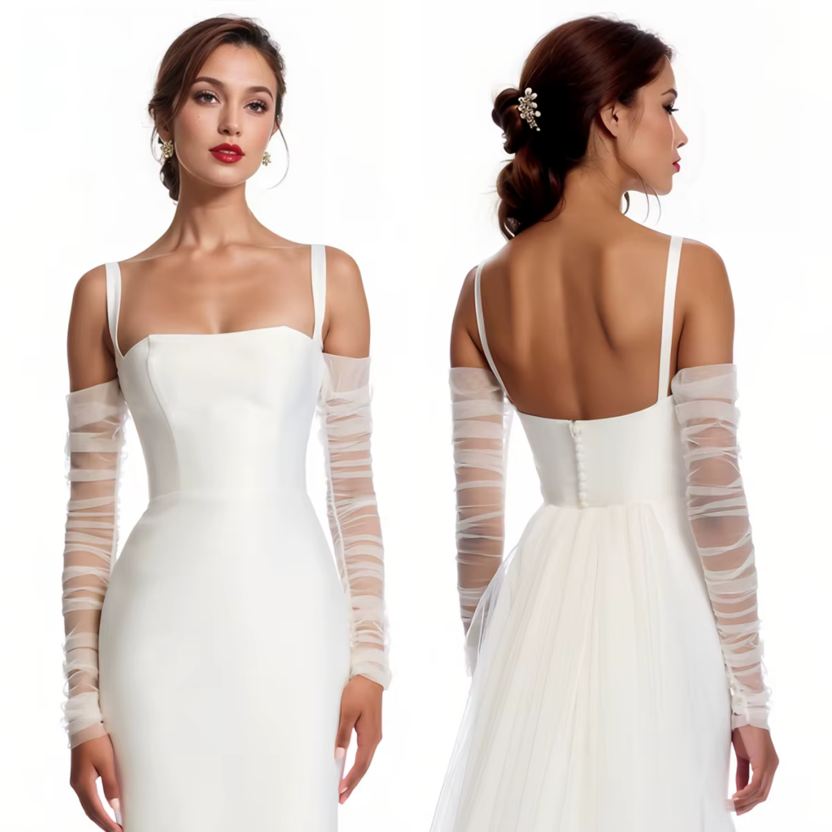 Accessoire de fixation de manches pour robe de mariée 20A