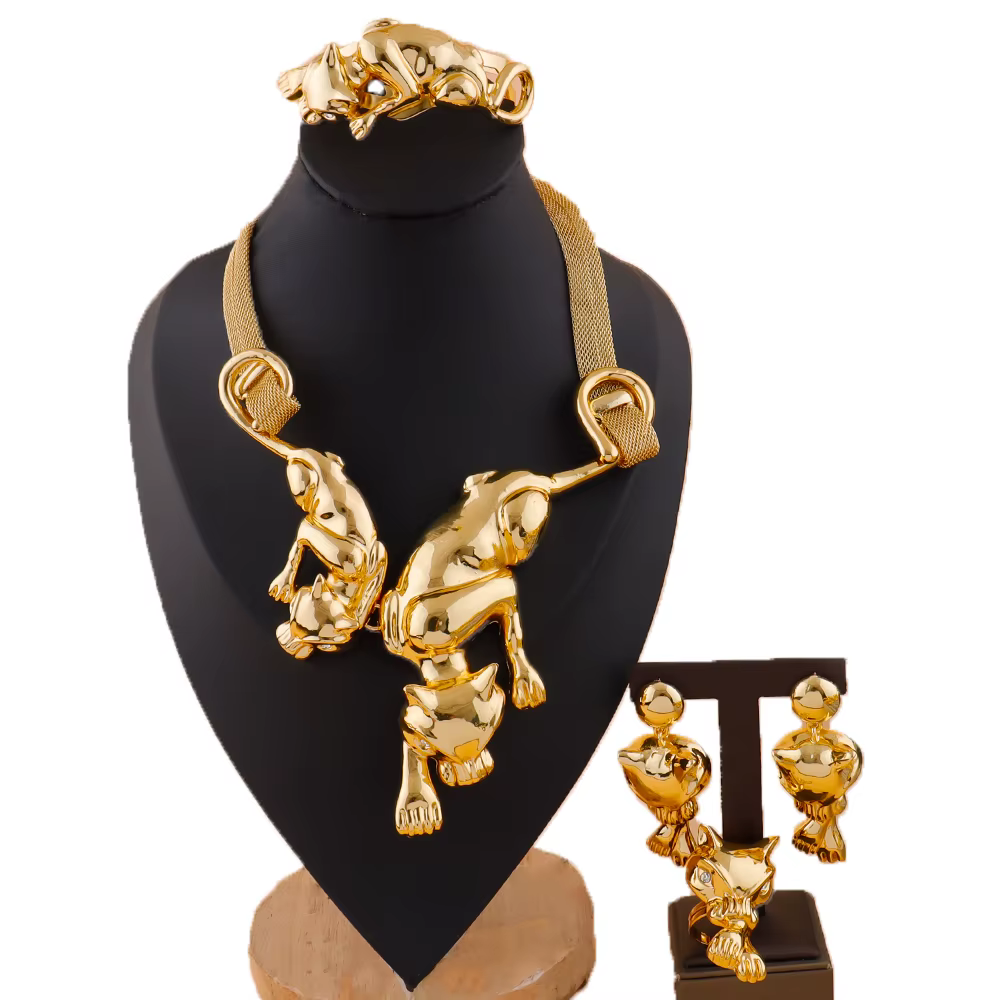 Ensemble de boucles d'oreilles et collier pour femmes