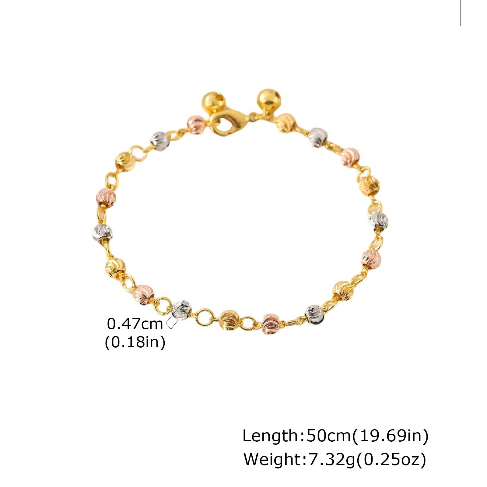 Bracelet de perles texturées triple couleur