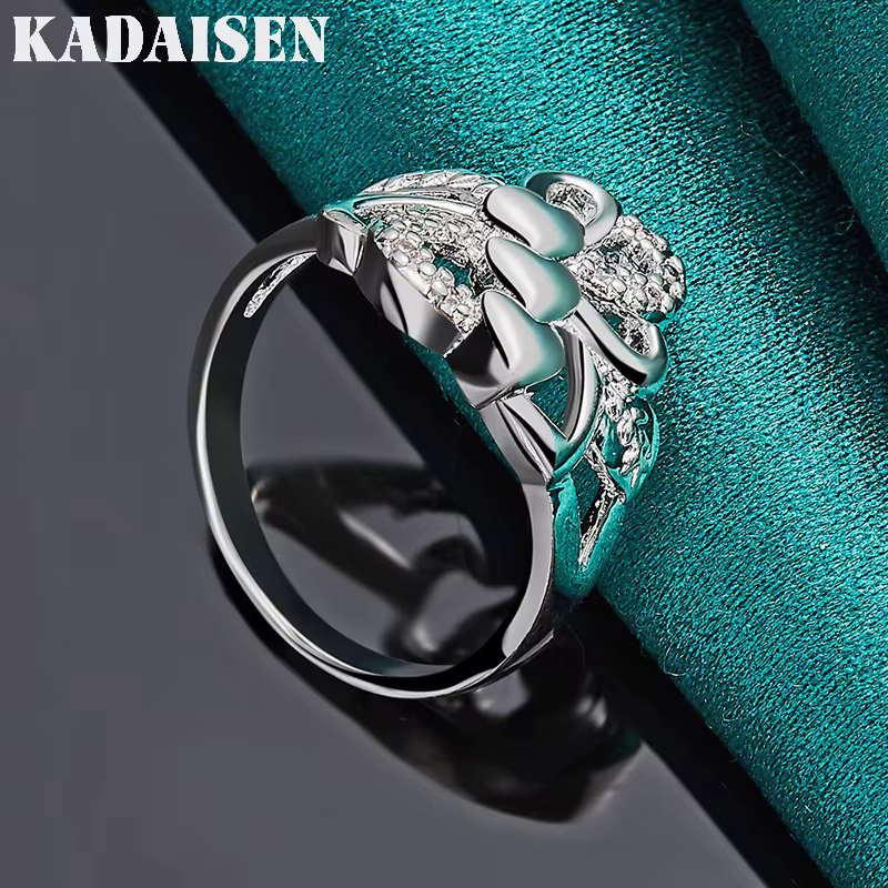 Argent sterling 925 Trois cœurs 7-10 # Bague pour femmes