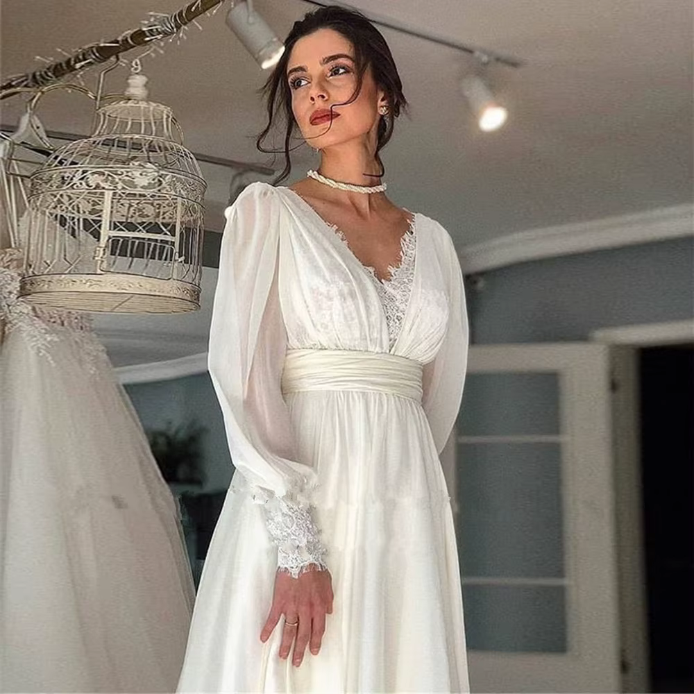 Lsyx – Robe de mariée Simple et élégante pour femmes