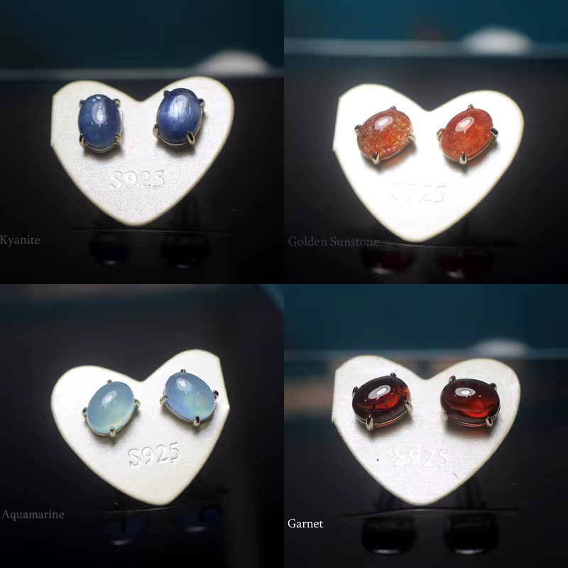 Meihan – boucles d'oreilles pour femmes, 6x8mm, pierres précieuses naturelles, en argent Sterling 925, bijoux fins, accessoire exquis