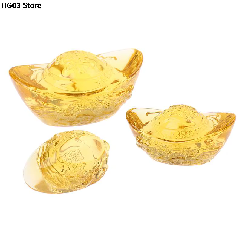 Yuan Bao en cristal jaune doré
