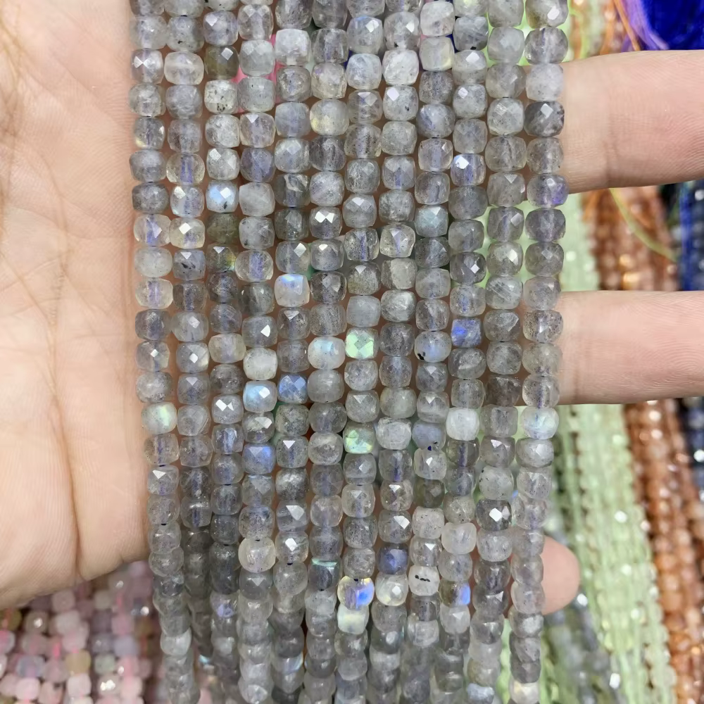 Perles en pierre de Tourmaline Labradorite naturelle