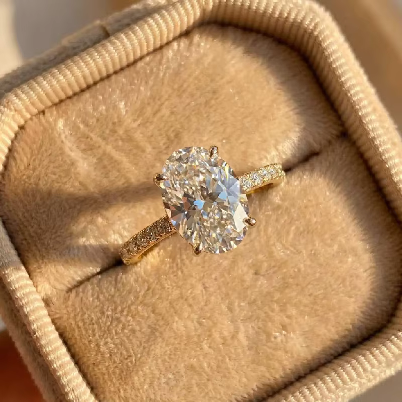 Bagues ovales en argent Sterling 925 et Zircon pour femmes