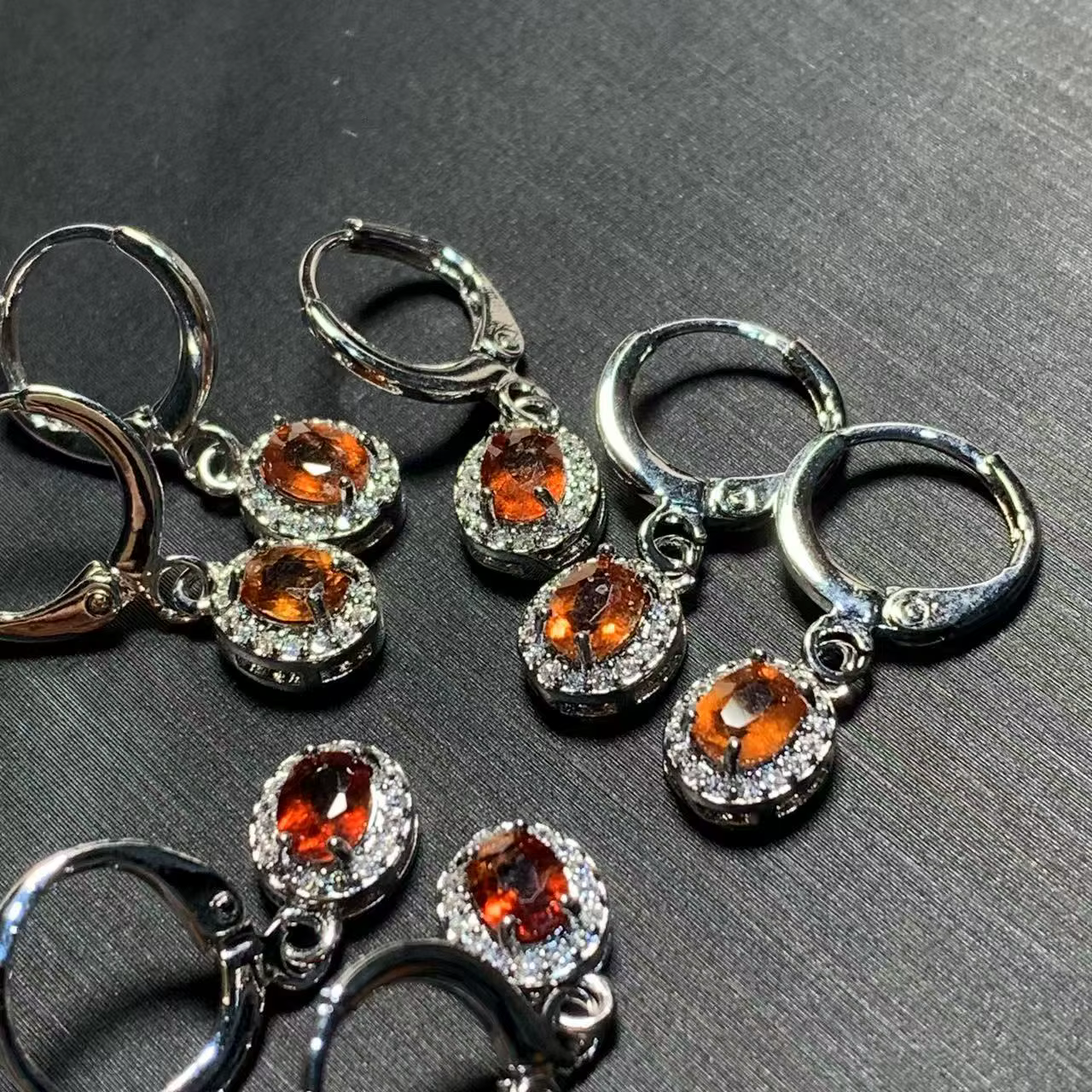 HEYYA pierre Vintage ovale naturel grenat boucles d'oreilles Simple classique pierres précieuses bijoux élégants à la main exclusif