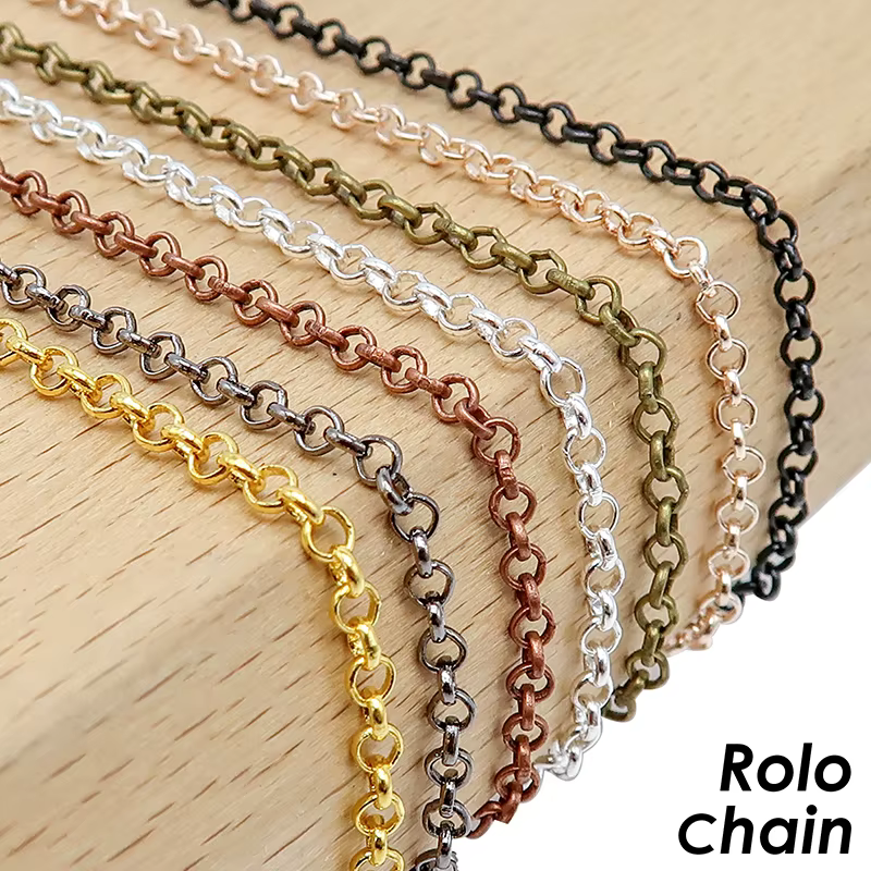20 Pièces Rolo Chaîne Collier pour Femmes En Gros Or Couleur Bronze Cuivre Noir Argent Plaqué