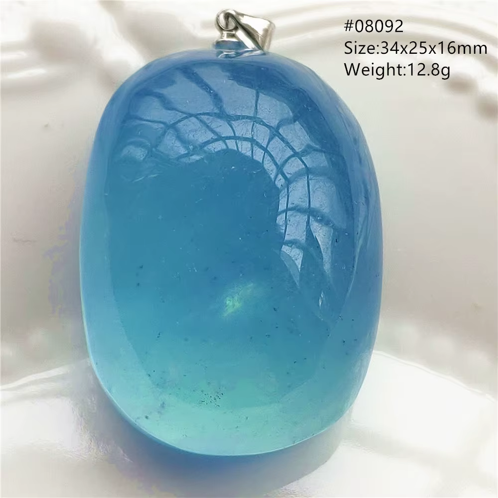Collier pendentif naren aigue-marine bleue naturelle pour hommes et femmes