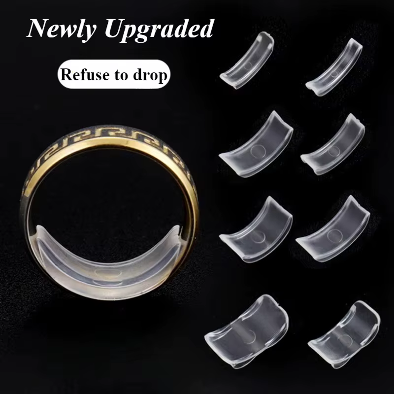 8 tailles de tailleur de bague invisible en silicone transparent