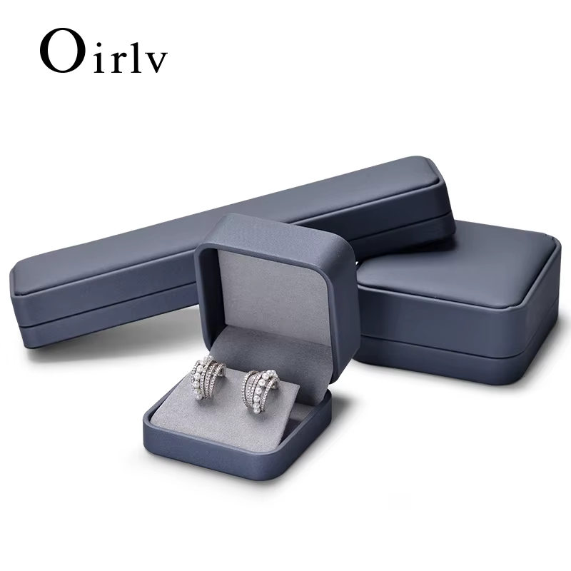 Oirlv – ensemble de boîtes à bijoux en velours avec logo ajouté pour boîte à colliers/boîte à bagues/boîte à boucles