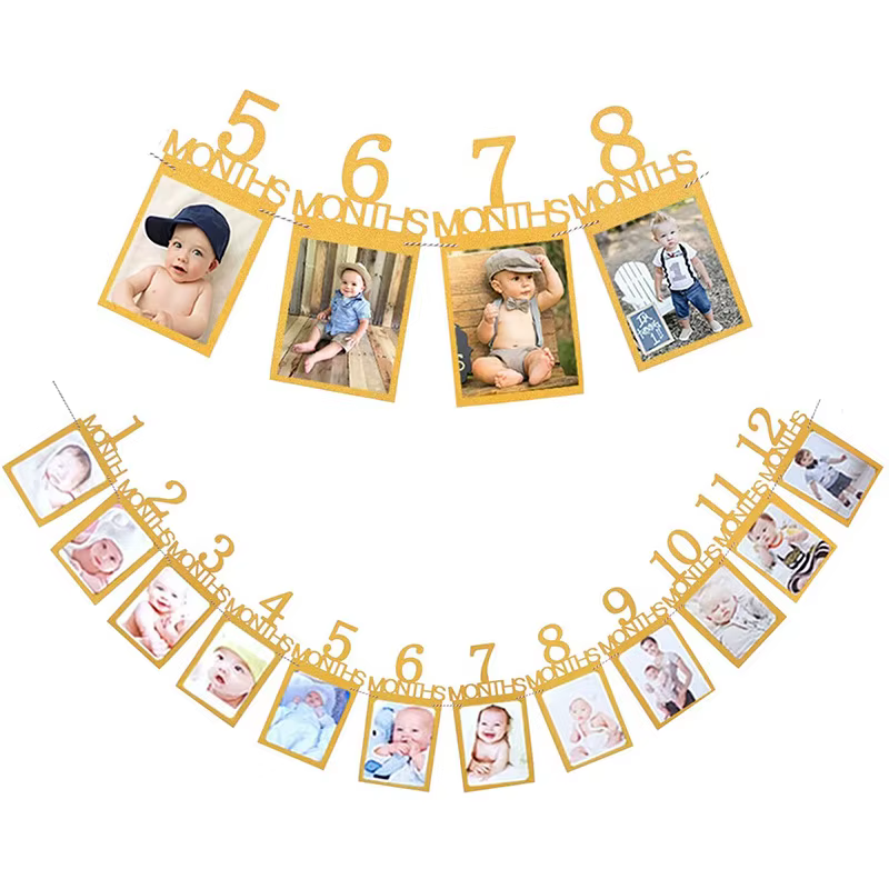Banderole avec photo pour anniversaire de bébé