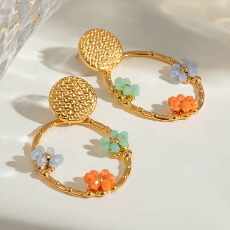 ROXI | Boucles d'oreilles à fleurs ovales pour femmes et filles