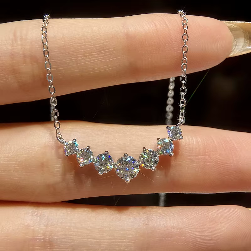 Collier en diamant Moissanite véritable GRA 1