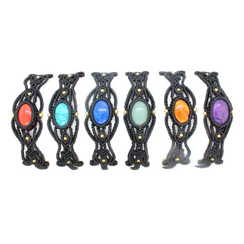 Bracelets en pierre tressée enveloppés de ULfaits à la main pour femmes et filles