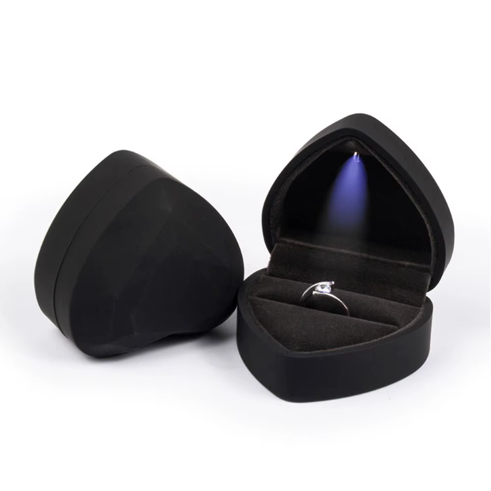 Boîte de rangement Portable en forme de cœur pour bagues de mariage