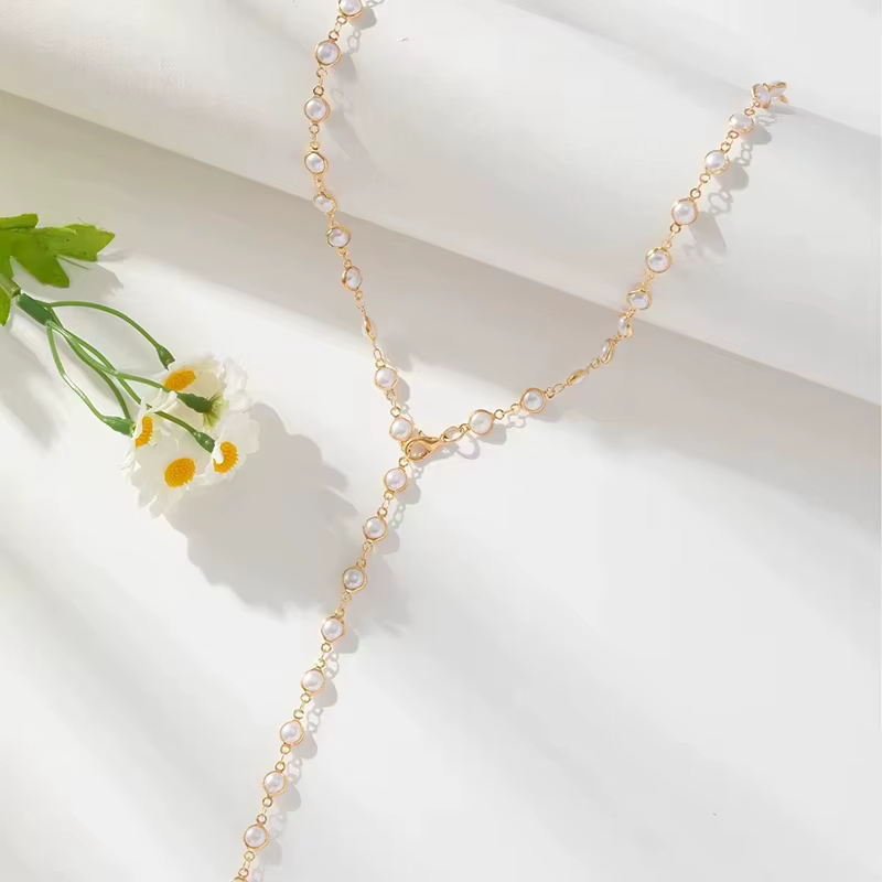 Collier à pampilles en perles rétro françaises pour femmes