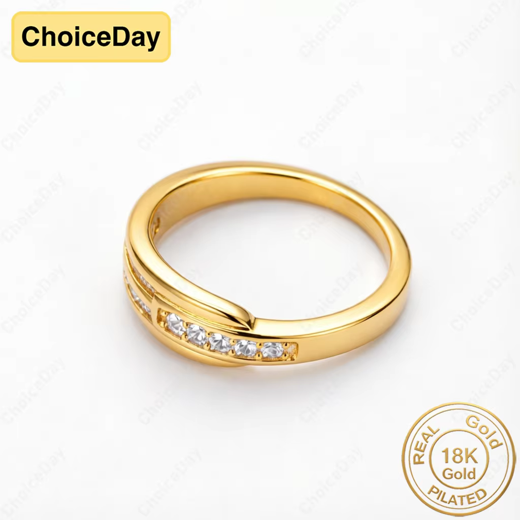 Bague de luxe plaquée or 18 carats avec diamants