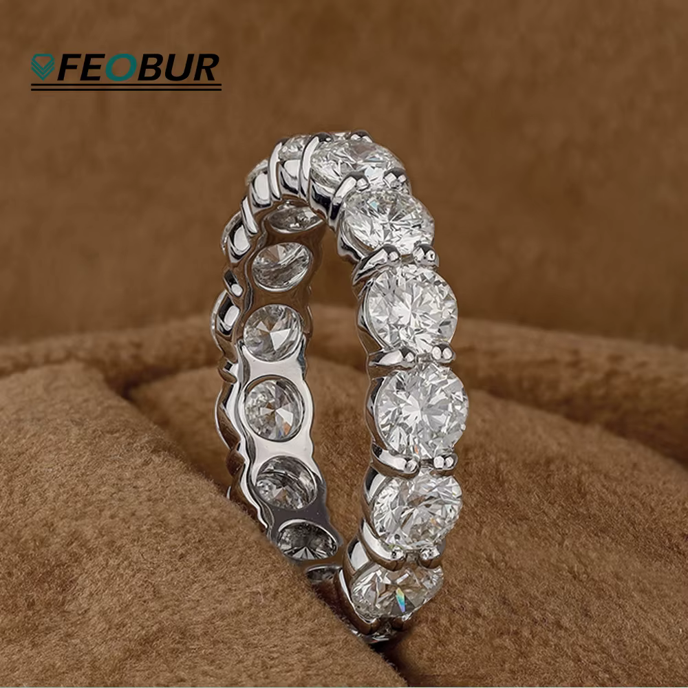 Bague en Moissanite 2/3/4/5mm pour Femme