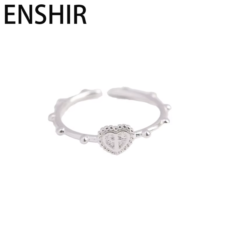 ENWinterR-Bague d'amour en forme de cœur pour femme