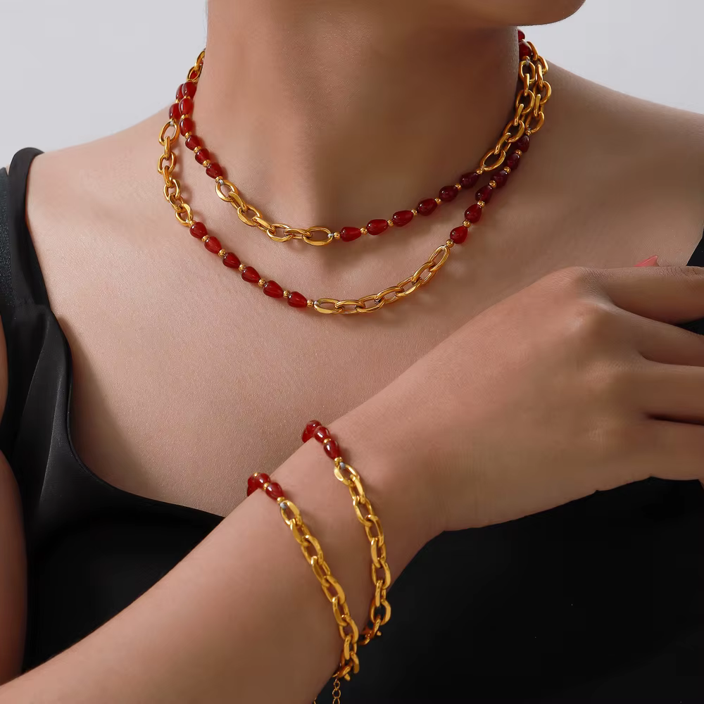 Magnifique ensemble de bracelets et colliers pour femmes