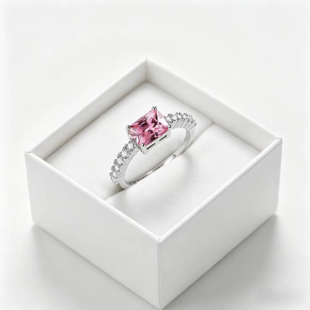 Bague élégante en argent 925 avec zircon cubique