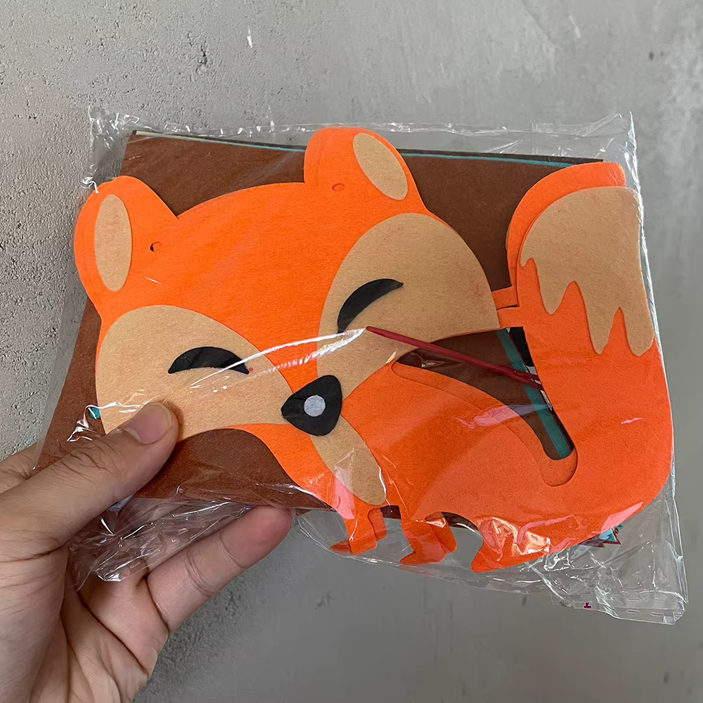 Renard fête d'anniversaire bébé douche décor fournitures vaisselle ballon Cupcake Toppers bois animaux thème habiller enfants Orange 