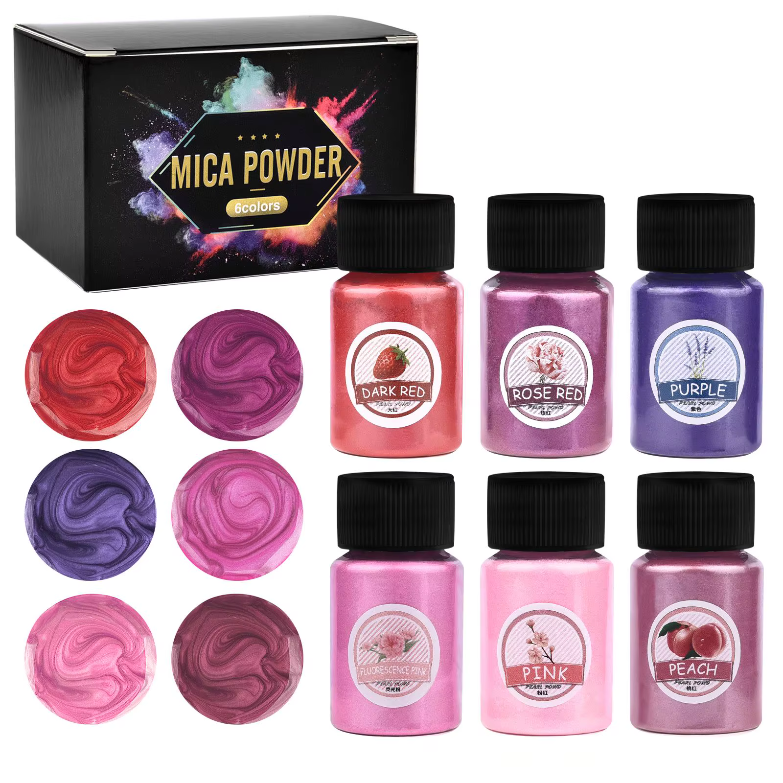 6 couleurs/ensembles perle poudre Pigment bricolage résine époxy moule colorant