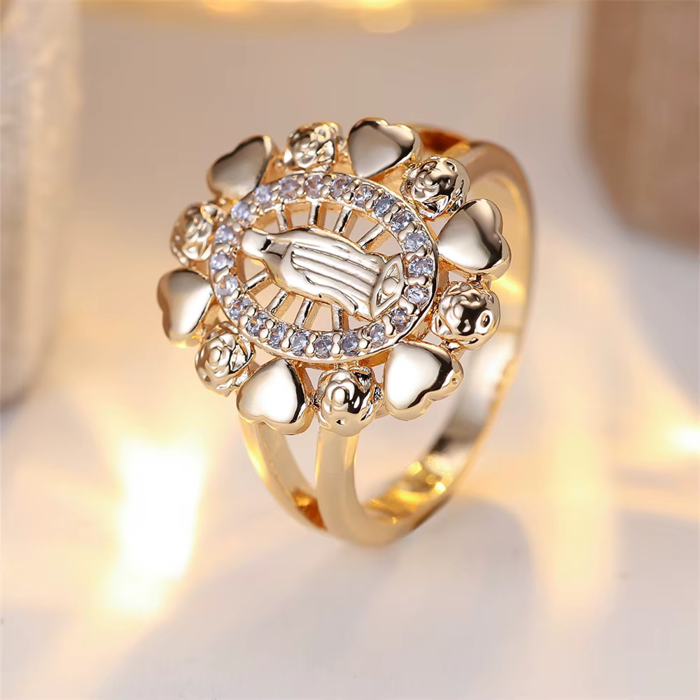 ChimLove-Bague de fiançailles minimaliste en forme de cœur pour homme et femme