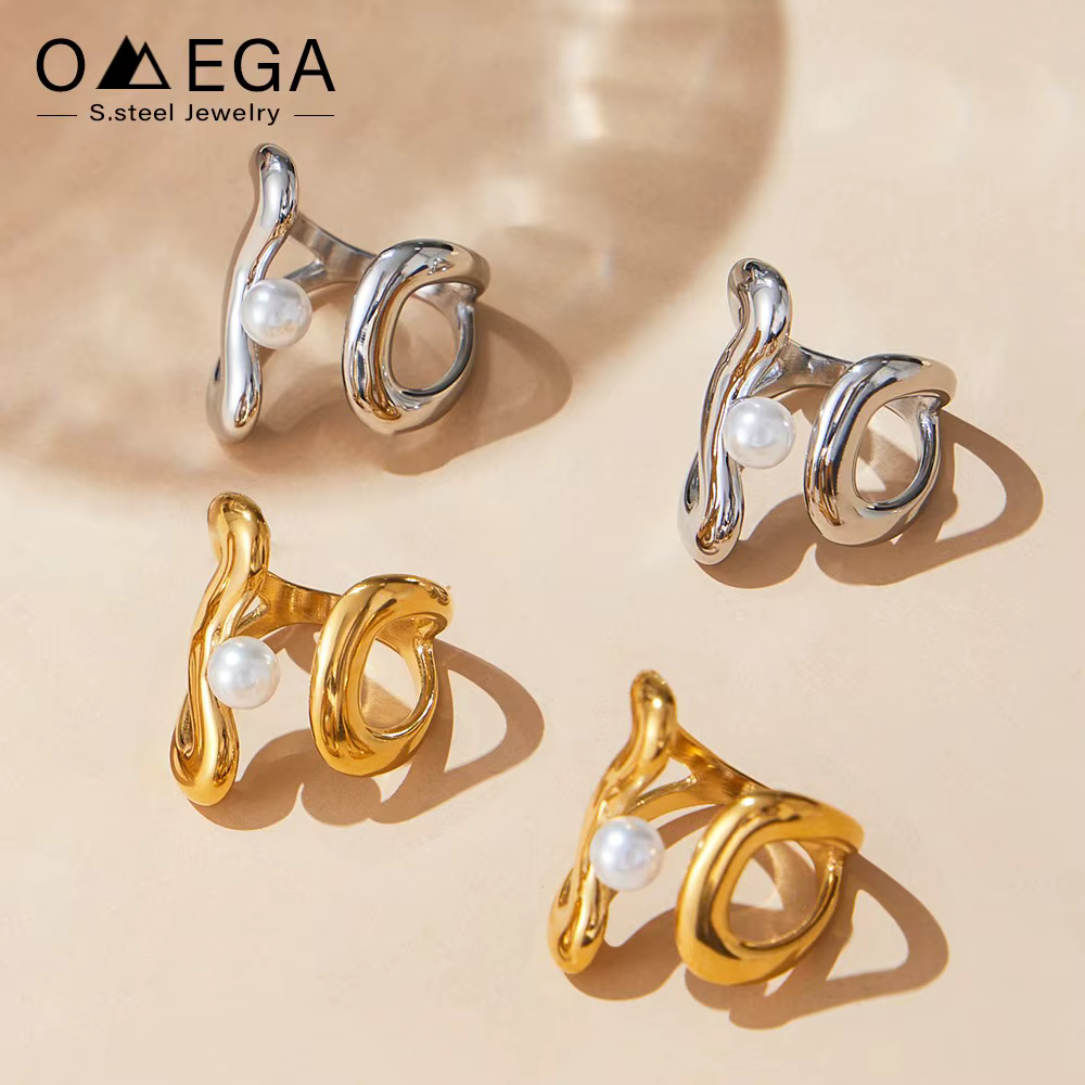 Bague élégante en acier inoxydable pour femmes