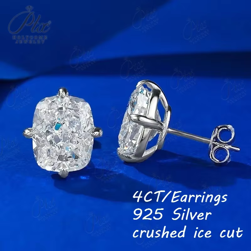 Top Daily Wear 4CT Boucles d'oreilles en diamant à haute teneur en carbone 100%