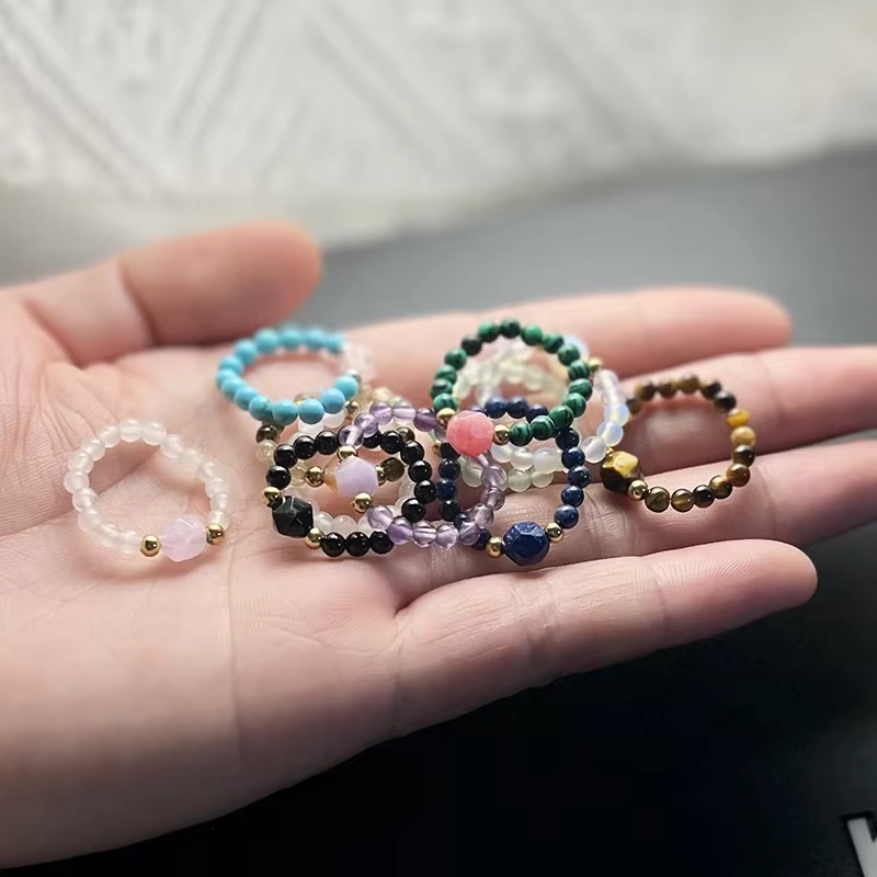 Bague Boho en pierre naturelle pour mariage