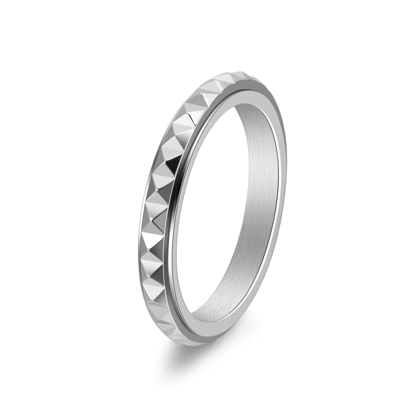 Bague pyramide rotative plaquée or Rose pour femmes