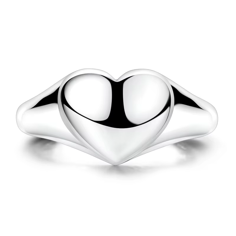 Bague originale en argent Sterling 925 avec cœur scintillant pour femmes et filles
